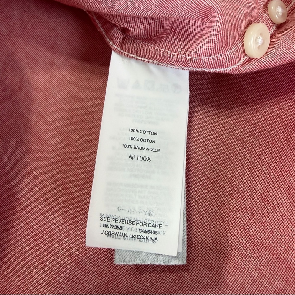J.Crew Slim Fit Casual Cotton Oxford Button Down In Light Heather Red Large - Picture 5 of 7
